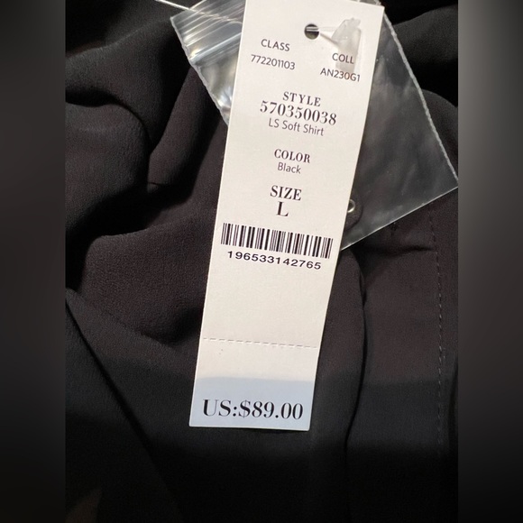 Women’s WHBM Long-Sleeve Soft Shirt Black Size Large - Picture 2 of 3